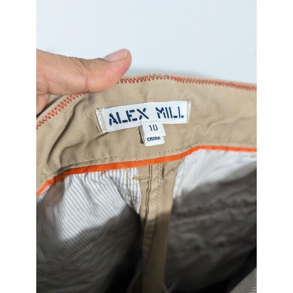 Alex Mill Pants Women Sz 10 Tan Khaki Boyish Chino‎ High Waist Cotton Lagenlook - Picture 8 of 10